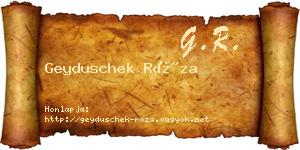 Geyduschek Róza névjegykártya